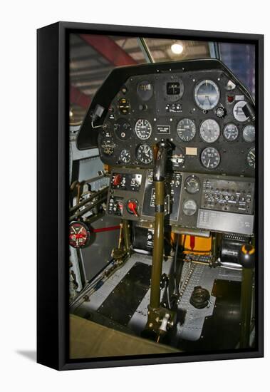 Cockpit of a P-40E Warhawk-null-Framed Stretched Canvas