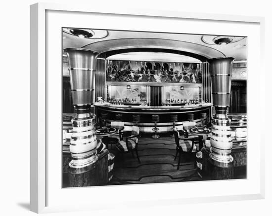 Cocktail Bar on SS Queen Mary-null-Framed Photographic Print