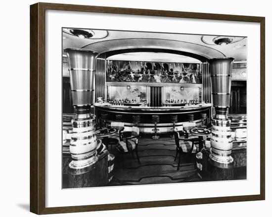 Cocktail Bar on SS Queen Mary-null-Framed Photographic Print