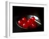 Cocktail Cherries in a Black Bowl-Michael Paul-Framed Photographic Print