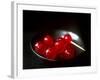 Cocktail Cherries in a Black Bowl-Michael Paul-Framed Photographic Print