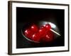 Cocktail Cherries in a Black Bowl-Michael Paul-Framed Photographic Print