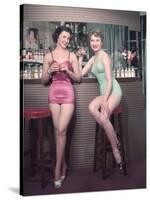 Cocktail Girls 1950s-Charles Woof-Stretched Canvas