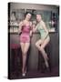 Cocktail Girls 1950s-Charles Woof-Stretched Canvas