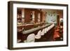 Cocktail Lounge with Geometric Shapes Mural-null-Framed Art Print