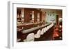 Cocktail Lounge with Geometric Shapes Mural-null-Framed Art Print