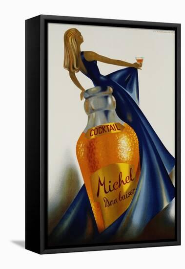 Cocktail Michel Doux Baiser Advertising Poster-S. Henchoz-Framed Stretched Canvas