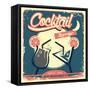 Cocktail Retro Poster-Ayeshstockphoto-Framed Stretched Canvas