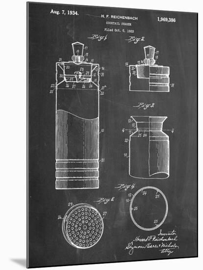 Cocktail Shaker Construction Patent-null-Mounted Art Print