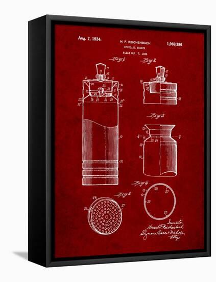 Cocktail Shaker Construction Patent-Cole Borders-Framed Stretched Canvas