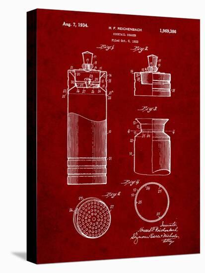 Cocktail Shaker Construction Patent-Cole Borders-Stretched Canvas