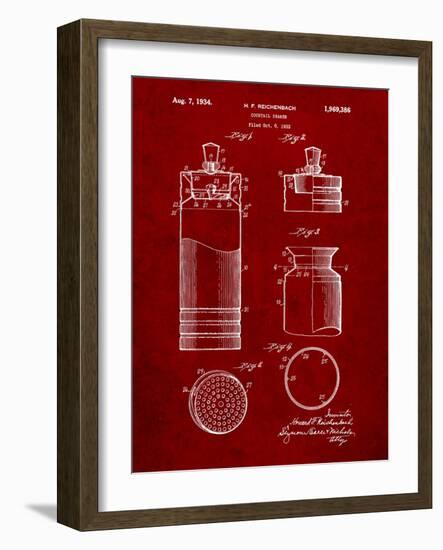Cocktail Shaker Construction Patent-Cole Borders-Framed Art Print