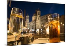 Cocktails on a Restaurant Table, Piazza Navona, Rome, Lazio, Italy, Europe-Ben Pipe-Mounted Photographic Print