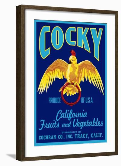 Cocky - Vegetable Crate Label-Lantern Press-Framed Art Print