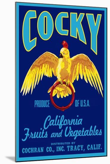 Cocky - Vegetable Crate Label-Lantern Press-Mounted Art Print