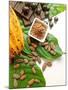 Cocoa Pod With Cocoa Beans, Powder, And Chocolates-vd808bs-Mounted Photographic Print