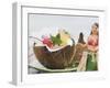 Coconut Drink with Pineapple, Cocktail Cherry and Orchid-Foodcollection-Framed Photographic Print