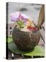 Coconut Drink with Pineapple, Cocktail Cherry and Orchid-Foodcollection-Stretched Canvas