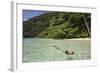 Coconut Floating in Lagoon, Micronesia, Palau-Reinhard Dirscherl-Framed Photographic Print