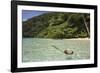 Coconut Floating in Lagoon, Micronesia, Palau-Reinhard Dirscherl-Framed Photographic Print