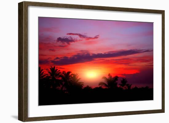 Coconut Palm on Sand Beach in Tropic on Sunset. Thailand-Krivosheev Vitaly-Framed Photographic Print