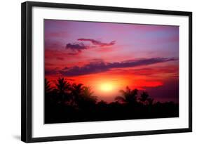 Coconut Palm on Sand Beach in Tropic on Sunset. Thailand-Krivosheev Vitaly-Framed Photographic Print