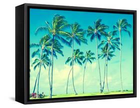 Coconut Palm Trees in Hawaii (Vintage Style)-EllenSmile-Framed Stretched Canvas