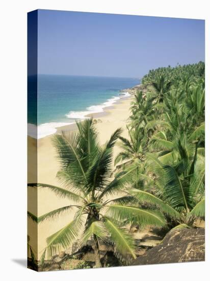 Coconut Palms and Beach, Kovalam, Kerala State, India, Asia-Gavin Hellier-Stretched Canvas