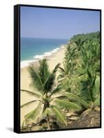 Coconut Palms and Beach, Kovalam, Kerala State, India, Asia-Gavin Hellier-Framed Stretched Canvas