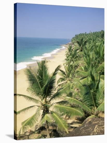 Coconut Palms and Beach, Kovalam, Kerala State, India, Asia-Gavin Hellier-Stretched Canvas