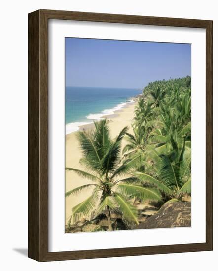 Coconut Palms and Beach, Kovalam, Kerala State, India, Asia-Gavin Hellier-Framed Photographic Print