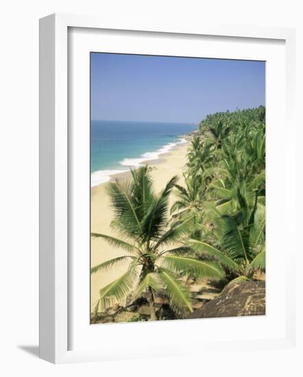 Coconut Palms and Beach, Kovalam, Kerala State, India, Asia-Gavin Hellier-Framed Photographic Print