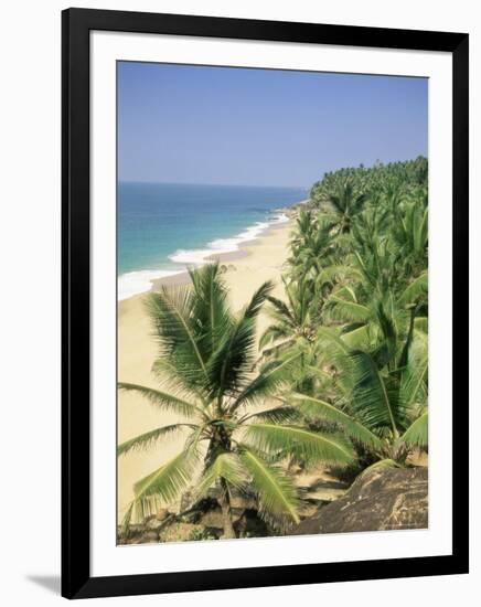 Coconut Palms and Beach, Kovalam, Kerala State, India, Asia-Gavin Hellier-Framed Photographic Print