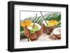 Coconut Pinacolada & Palm Leaf-null-Framed Art Print