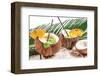 Coconut Pinacolada & Palm Leaf-null-Framed Art Print