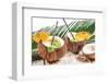 Coconut Pinacolada & Palm Leaf-null-Framed Art Print