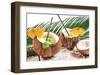 Coconut Pinacolada & Palm Leaf-null-Framed Art Print