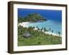 Coconut Plantation and Old Farmhouse Beside Coral Sand Bay, Mana Island, Mamanuca Group, Fiji-Tony Waltham-Framed Photographic Print