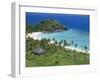 Coconut Plantation and Old Farmhouse Beside Coral Sand Bay, Mana Island, Mamanuca Group, Fiji-Tony Waltham-Framed Photographic Print