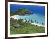 Coconut Plantation and Old Farmhouse Beside Coral Sand Bay, Mana Island, Mamanuca Group, Fiji-Tony Waltham-Framed Photographic Print