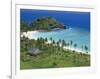 Coconut Plantation and Old Farmhouse Beside Coral Sand Bay, Mana Island, Mamanuca Group, Fiji-Tony Waltham-Framed Photographic Print