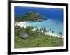 Coconut Plantation and Old Farmhouse Beside Coral Sand Bay, Mana Island, Mamanuca Group, Fiji-Tony Waltham-Framed Photographic Print