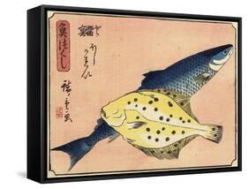 Cod and Halibut, 1830-1844-Utagawa Hiroshige-Framed Stretched Canvas