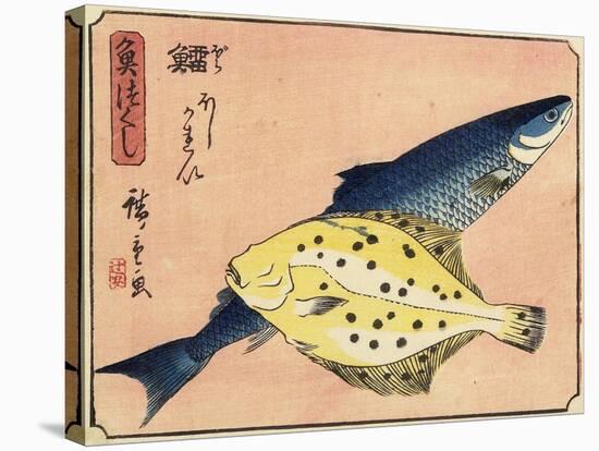 Cod and Halibut, 1830-1844-Utagawa Hiroshige-Stretched Canvas