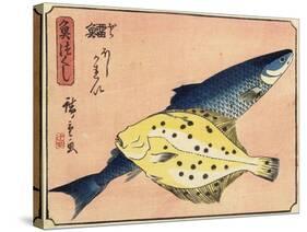 Cod and Halibut, 1830-1844-Utagawa Hiroshige-Stretched Canvas