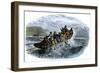 Cod Fishermen in a Small Boat Off the New England Coast-null-Framed Giclee Print