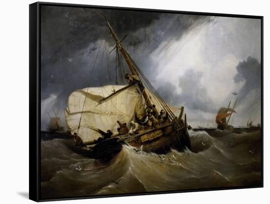 Cod Fishing, 1832-Louis Garneray-Framed Stretched Canvas