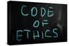 "Code of Ethics" Handwritten with White Chalk on a Blackboard-Krasimira Nevenova-Stretched Canvas