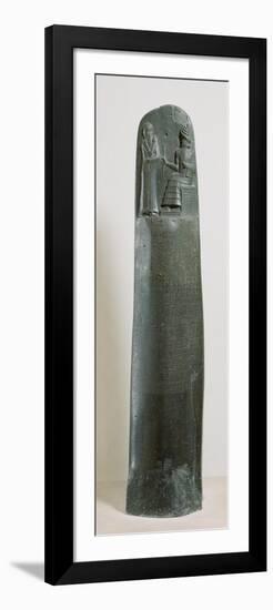 Code of Hammurabi: the God Shamash Dictating His Laws to Hammurabi, King of Babylon-null-Framed Giclee Print