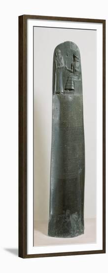 Code of Hammurabi: the God Shamash Dictating His Laws to Hammurabi, King of Babylon-null-Framed Giclee Print